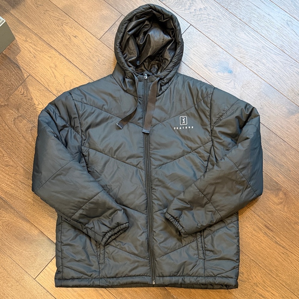 PGA Tour Black Men’s Hooded Puffer Jacket Size Extra Large C11-173